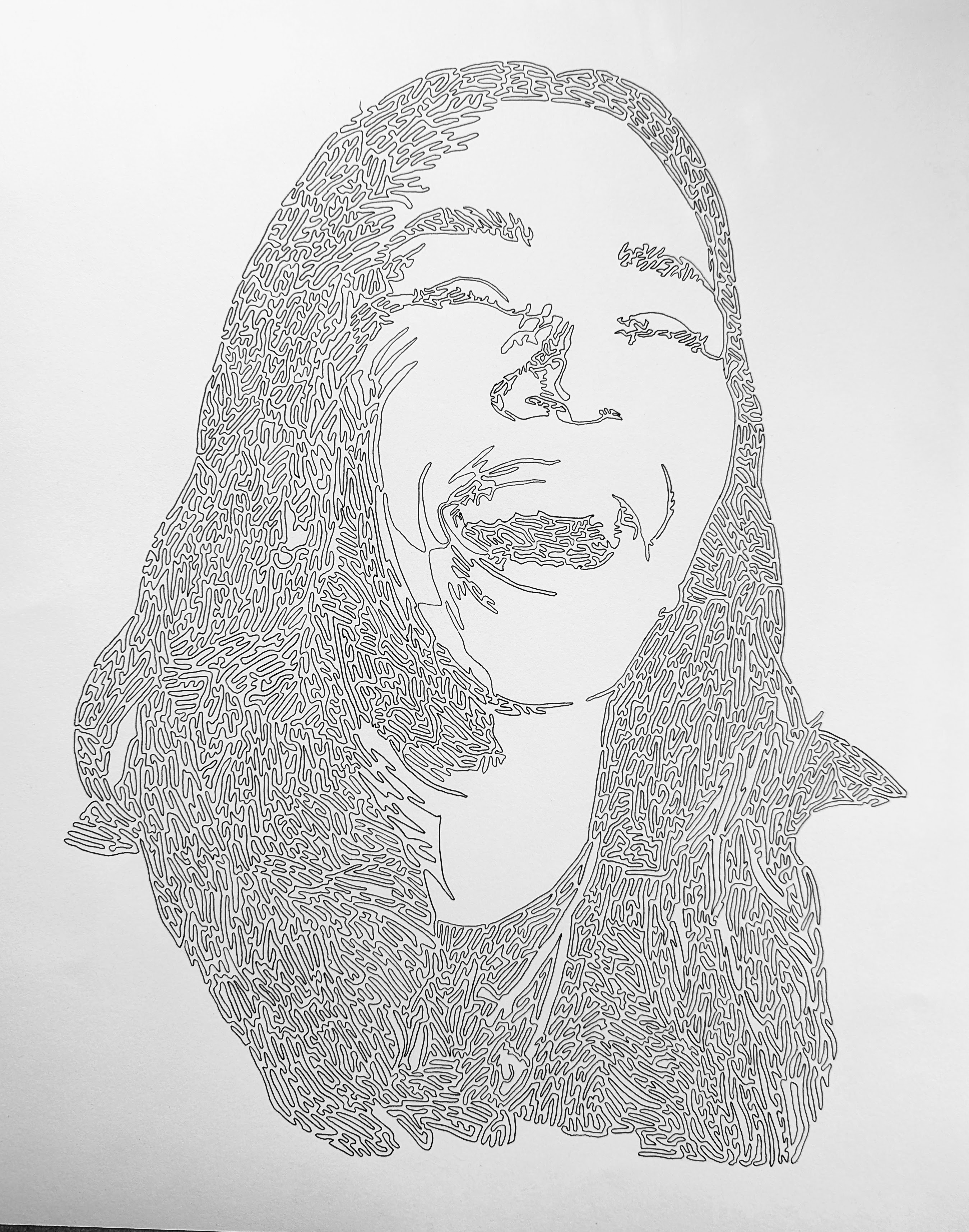 Line drawing of Melanie